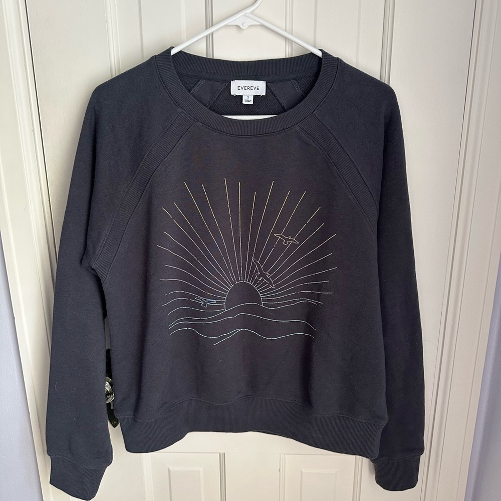 Evereve Charcoal Sweatshirt with Sunburst Design